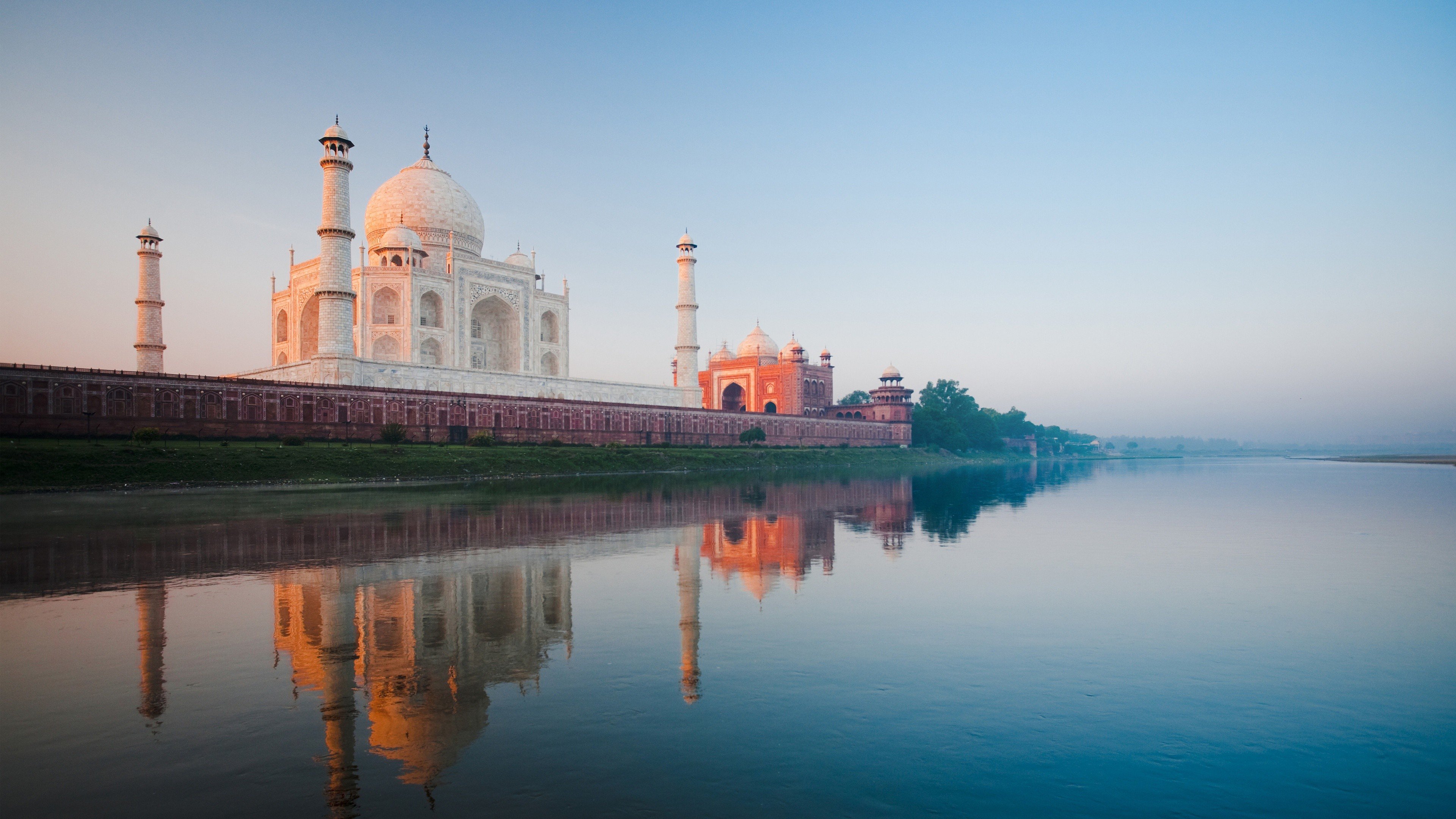 water, Taj Mahal, India Wallpaper