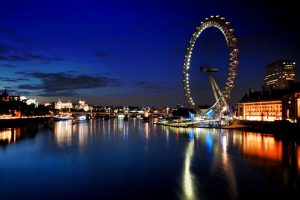 London, Water, Reflection, Night, Lights