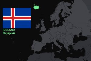 flag, Iceland, Europe, Map