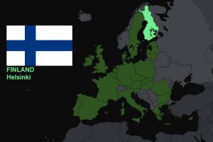 flag, Finland, Europe, Map