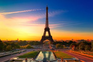 Eiffel Tower, Sun, Paris, Trocadero gardens