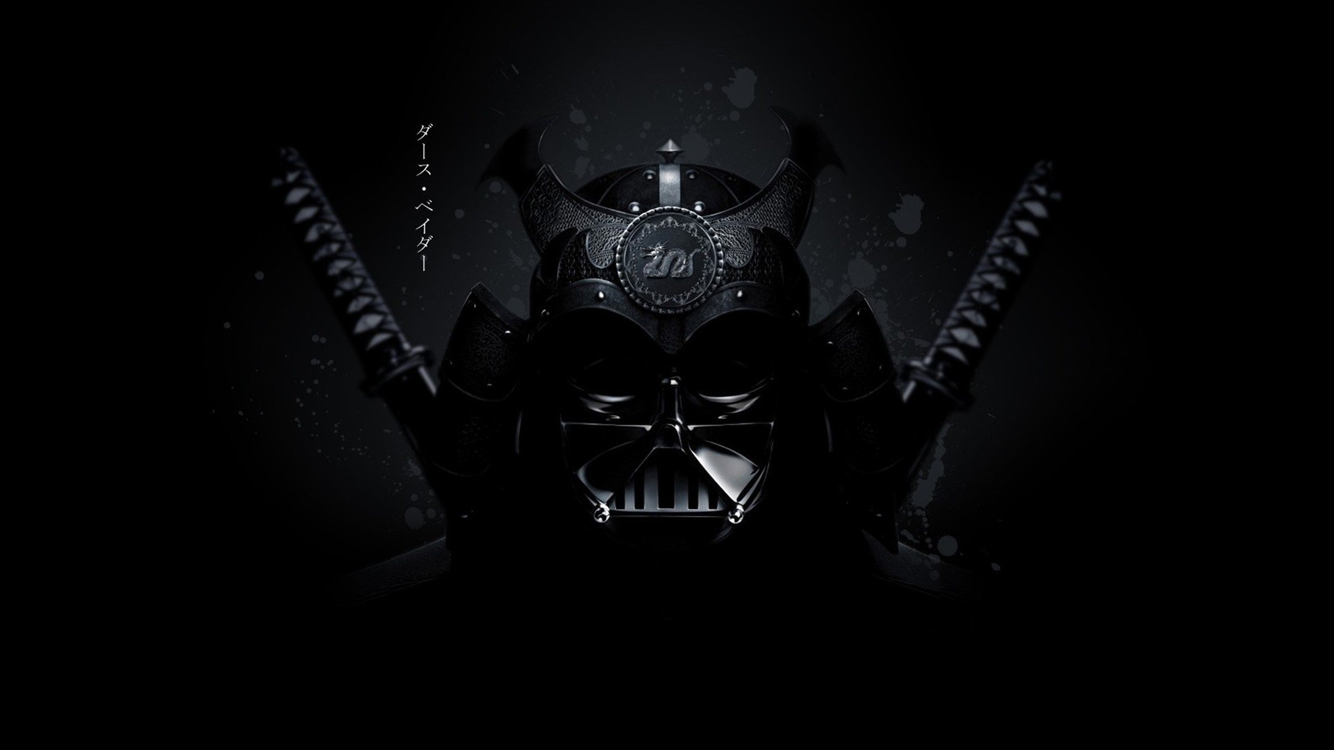 Darth Vader, Samurai, Black background Wallpaper