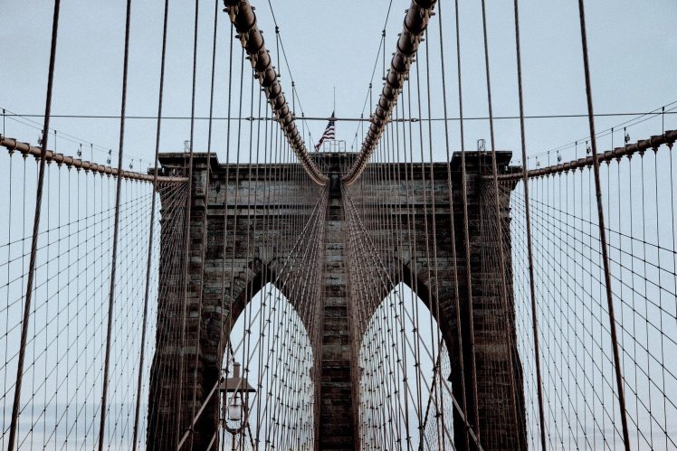 bridge, Photography, American flag, Brooklyn Bridge HD Wallpaper Desktop Background