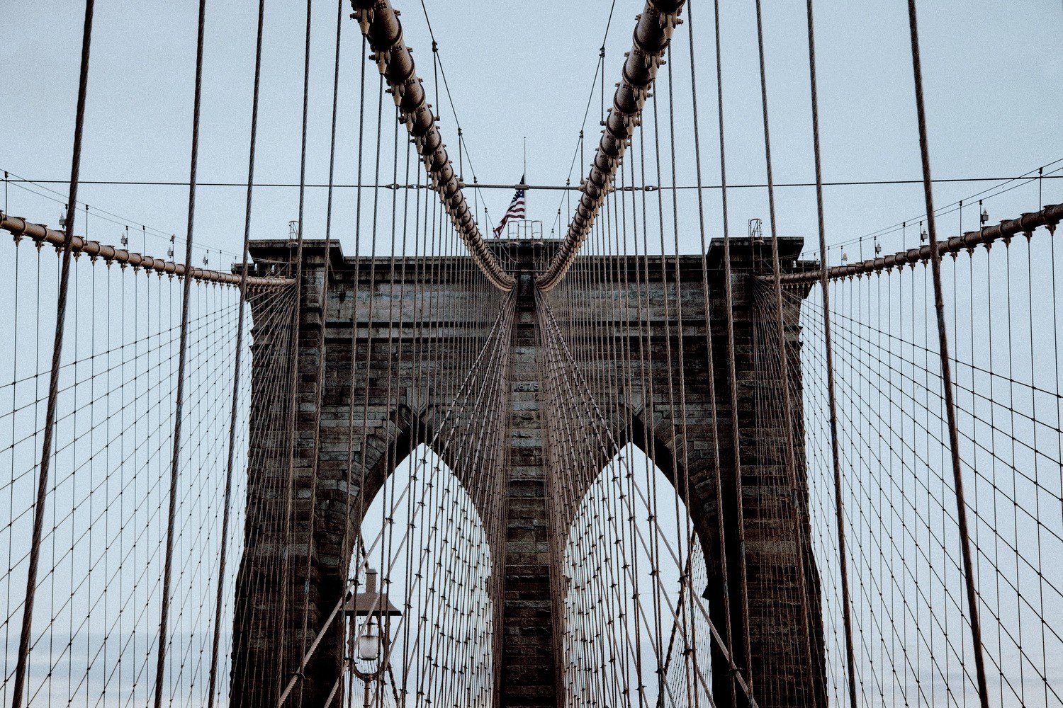 bridge, Photography, American flag, Brooklyn Bridge Wallpaper