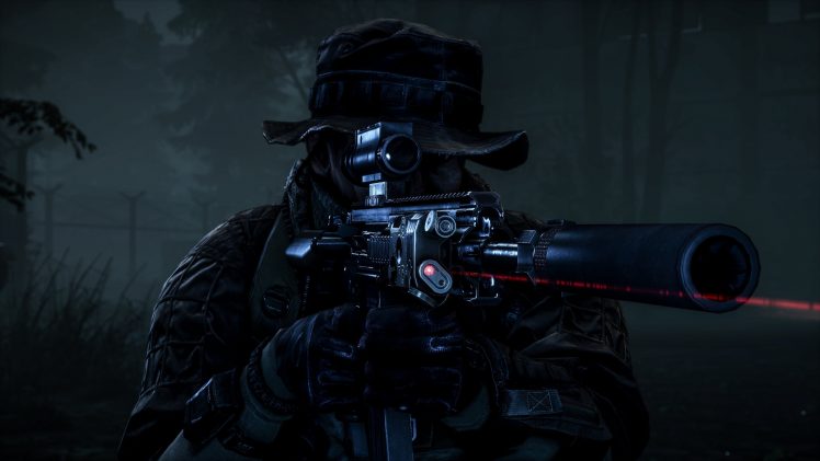 gun, Night, Camouflage, Weapon, Call of Duty 4: Modern Warfare HD Wallpaper Desktop Background