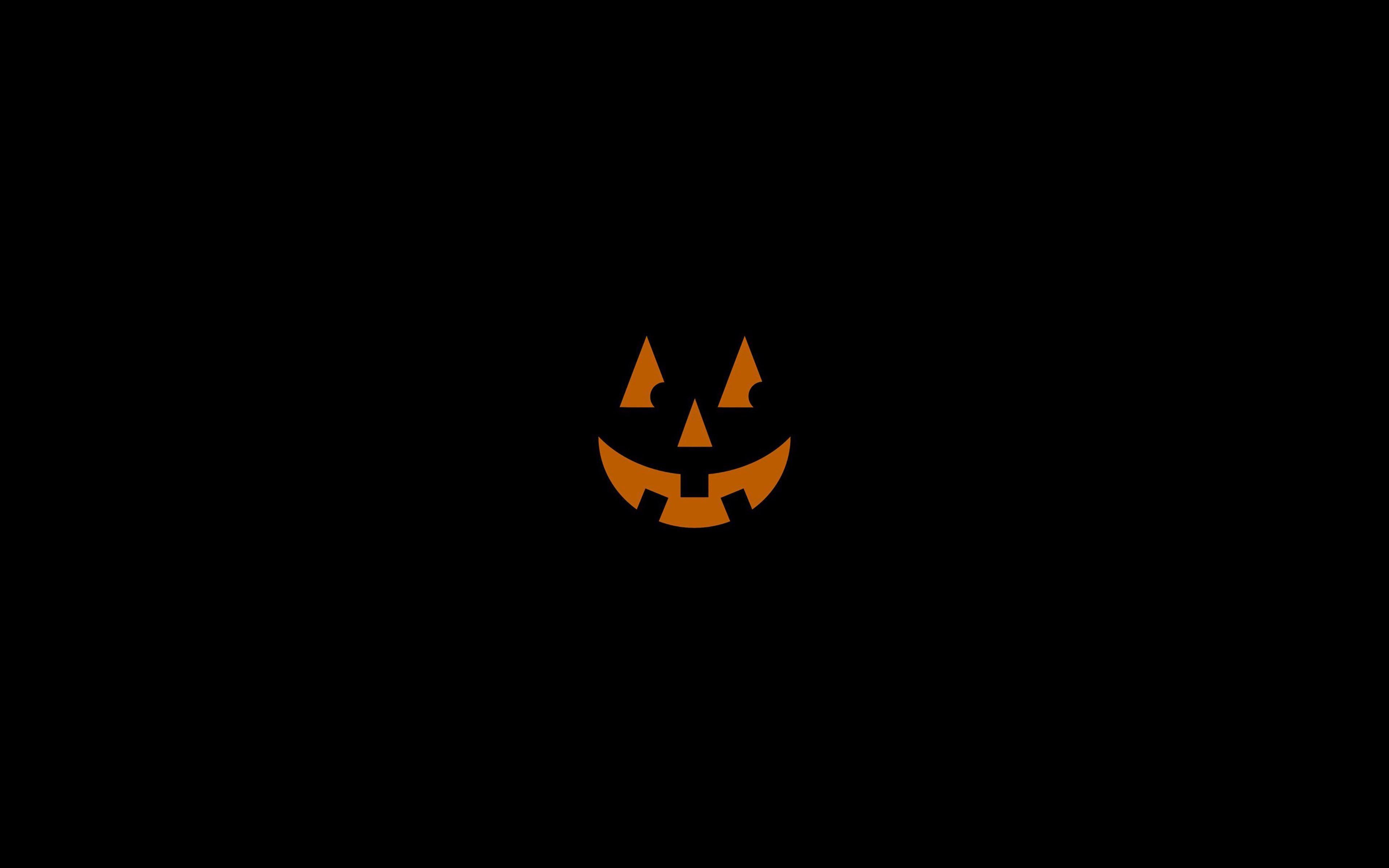 pumpkin, Halloween, Black background Wallpapers HD