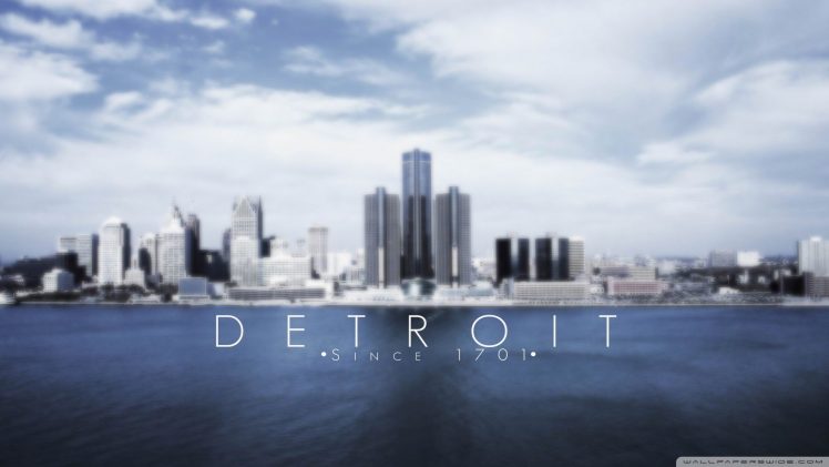 Detroit, USA, Cityscape, Watermarked HD Wallpaper Desktop Background