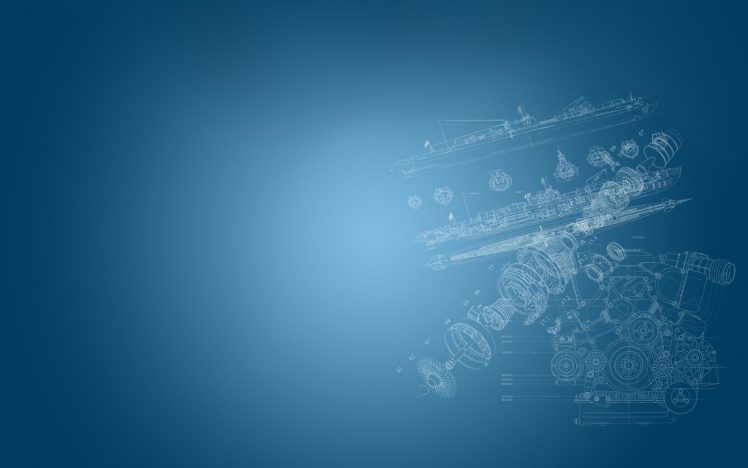 graphic design, Ship, Engines, Simple background, Blue, Engineering HD Wallpaper Desktop Background