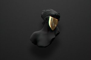 black, Sculpture, Mask, Minimalism, Gold