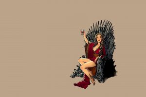 Cersei Lannister, Pinup models, Game of Thrones, Simple background