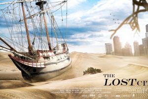 cityscape, Desert, Ship, Movie poster