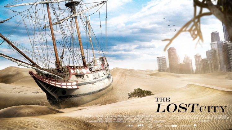 cityscape, Desert, Ship, Movie poster HD Wallpaper Desktop Background
