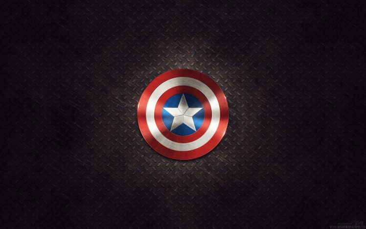 Captain America, Logo, Marvel Comics, Diamond plate HD Wallpaper Desktop Background