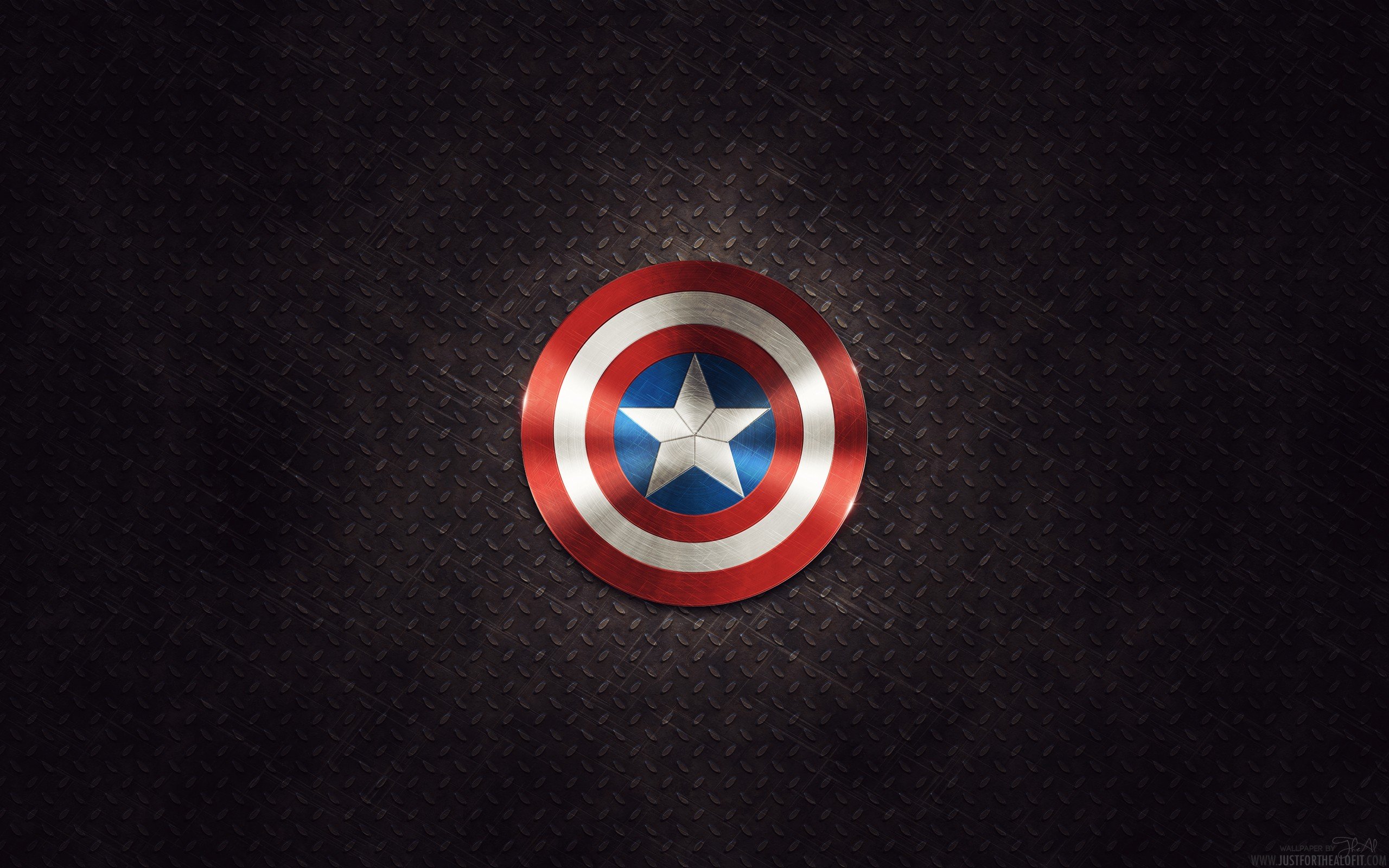 Captain America, Logo, Marvel Comics, Diamond plate Wallpaper