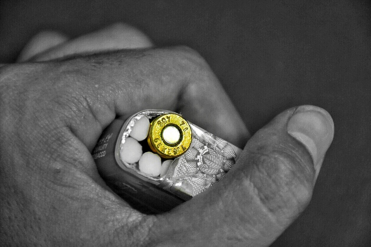 cartridge, Cigarettes, Selective coloring, Ammunition Wallpaper