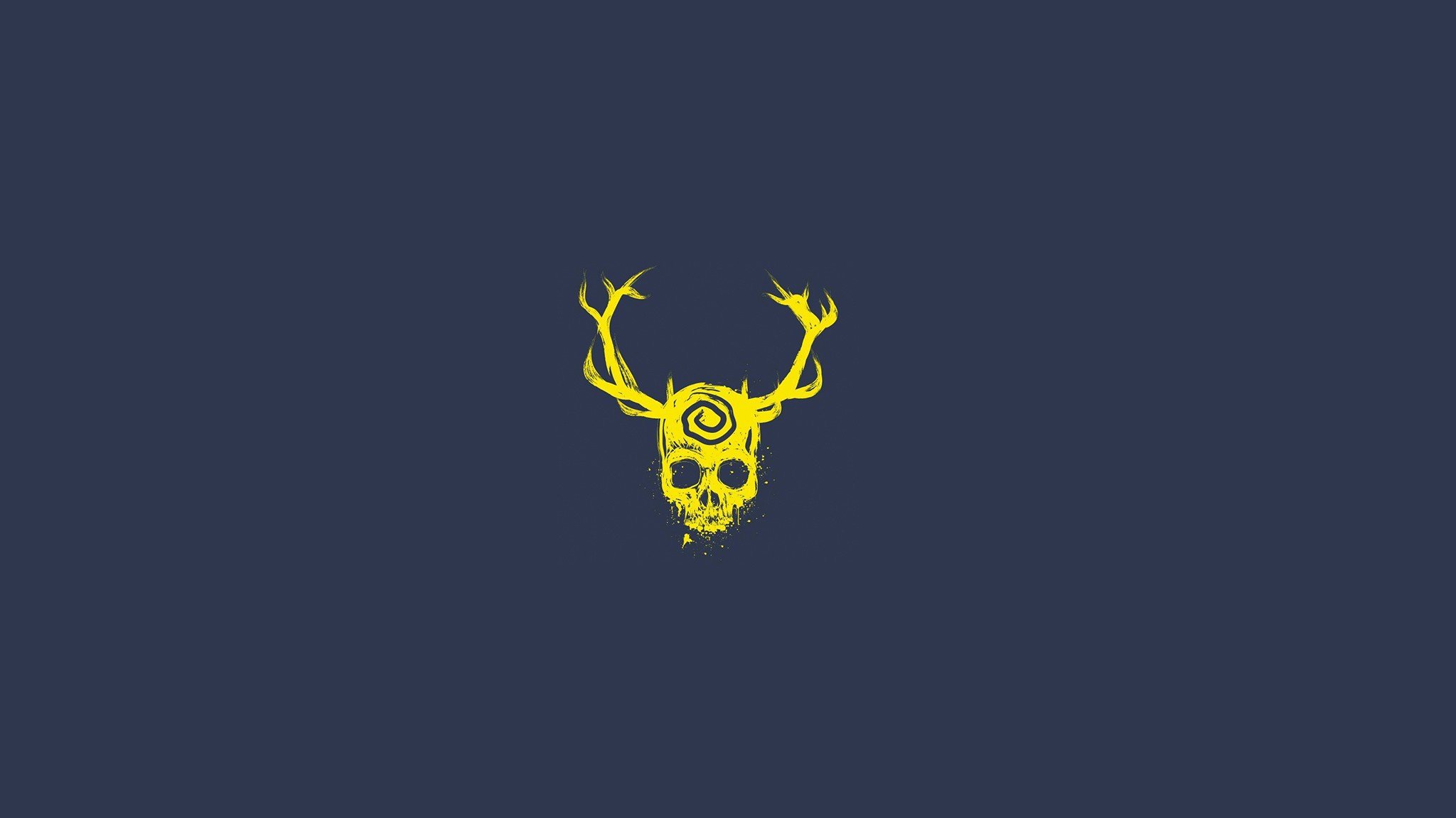 skull, Yellow, Dark blue, True Detective Wallpapers HD / Desktop and