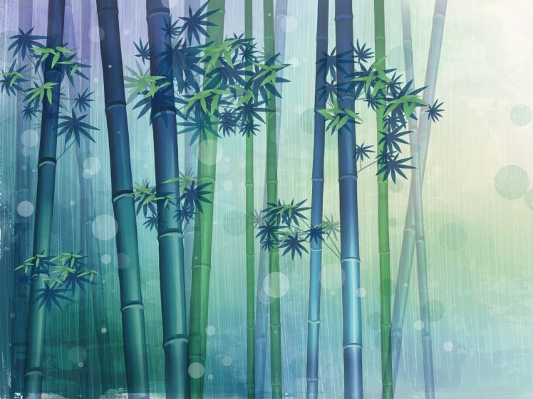bamboo, Watercolor HD Wallpaper Desktop Background