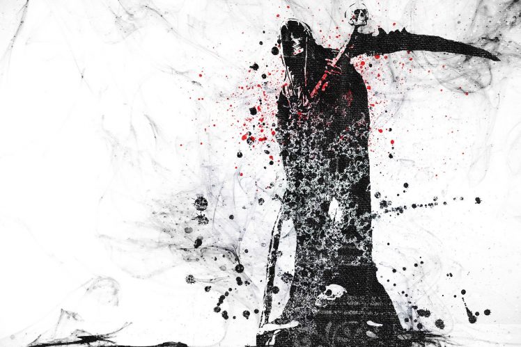 Grim Reaper, Death, Ink wash paintings HD Wallpaper Desktop Background