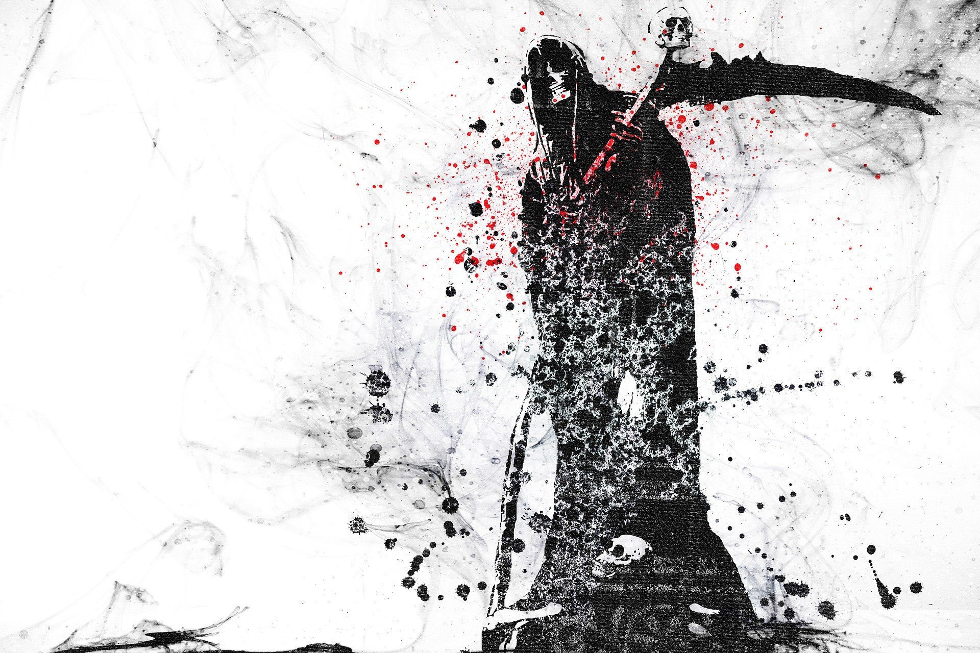 Grim Reaper, Death, Ink wash paintings Wallpaper