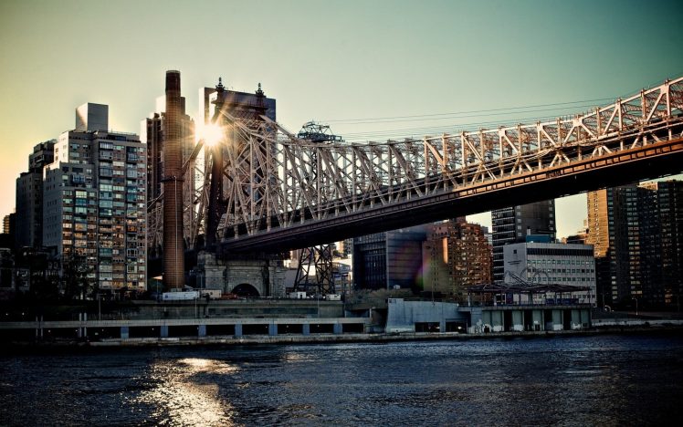cityscape, New York City, Queensboro Bridge, Morning HD Wallpaper Desktop Background