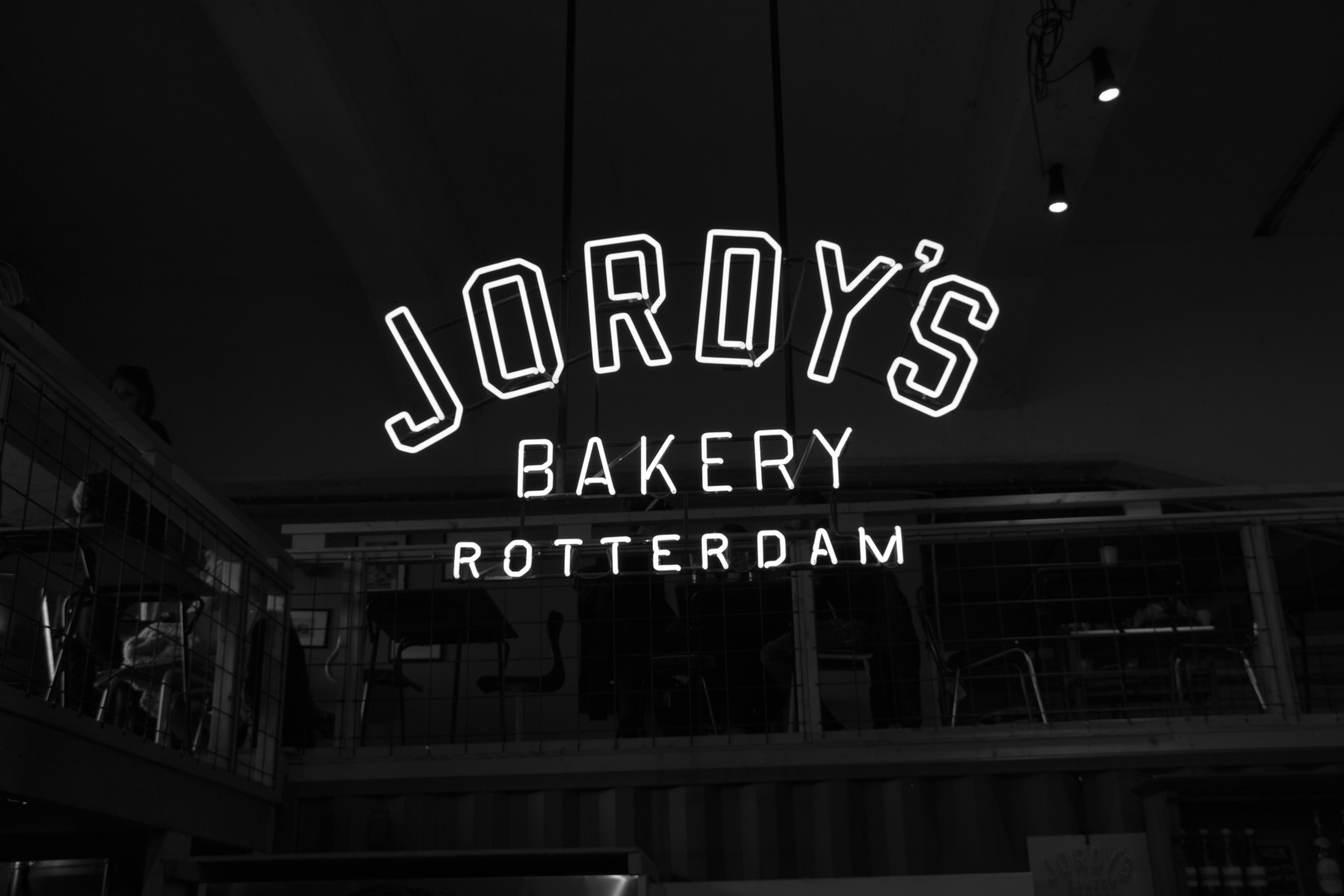 Netherlands, Rotterdam, Monochrome, Neon, Signs Wallpaper