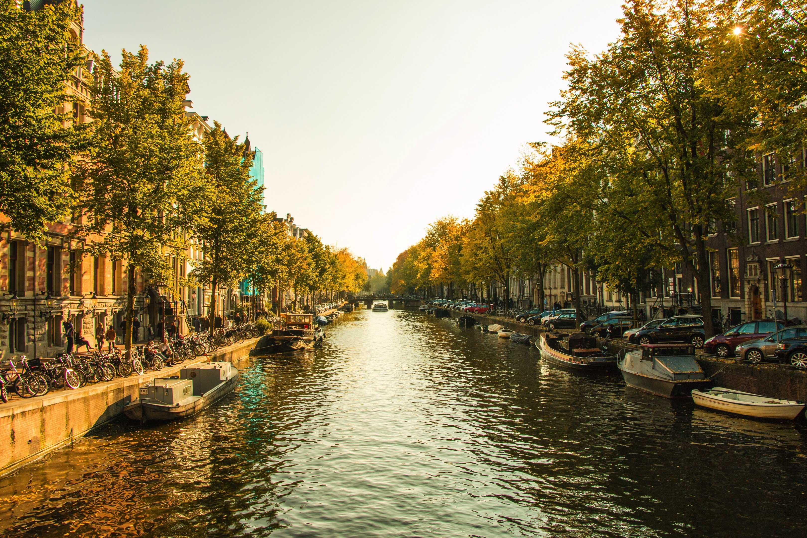 Netherlands, October, Canal, Boat Wallpaper