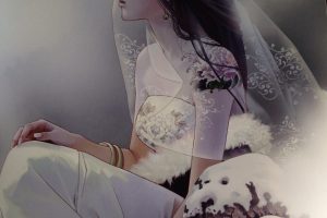 wedding dress, Snow, Tattoo, Veils