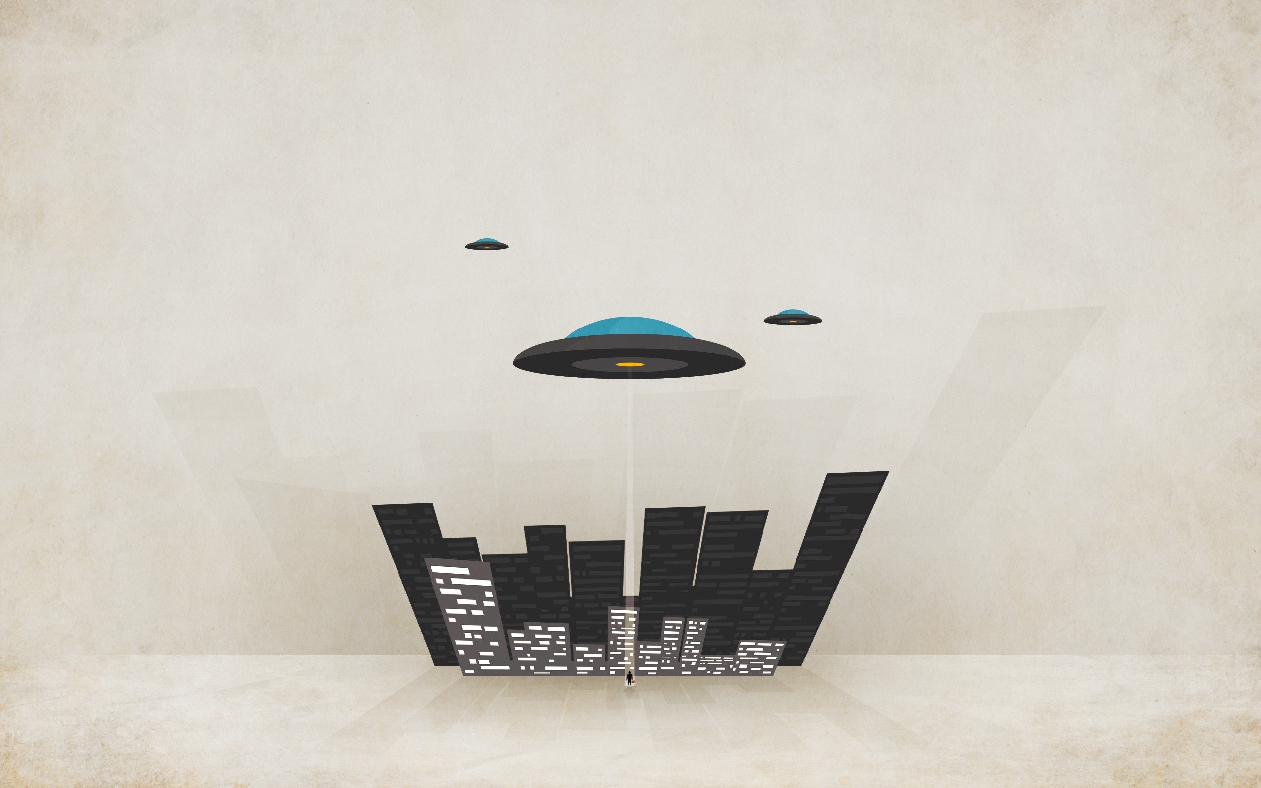 minimalism, Simple background, Alien abduction, UFO Wallpaper