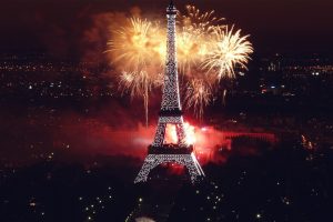 cityscape, Night, Eiffel Tower, Paris, France, Fireworks