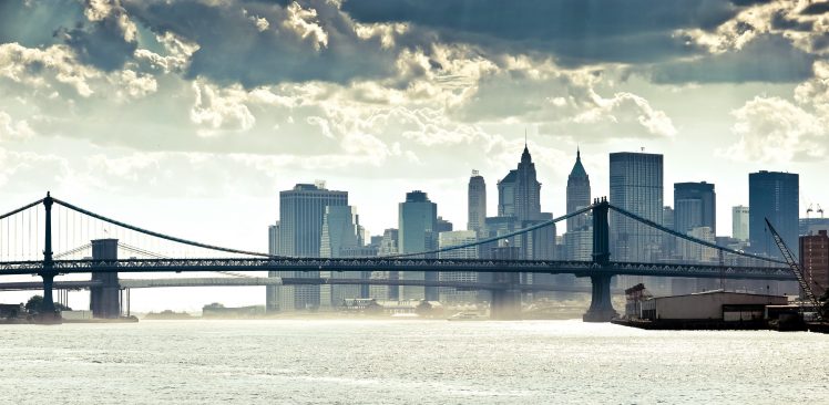 cityscape, New York City, Manhattan Bridge HD Wallpaper Desktop Background
