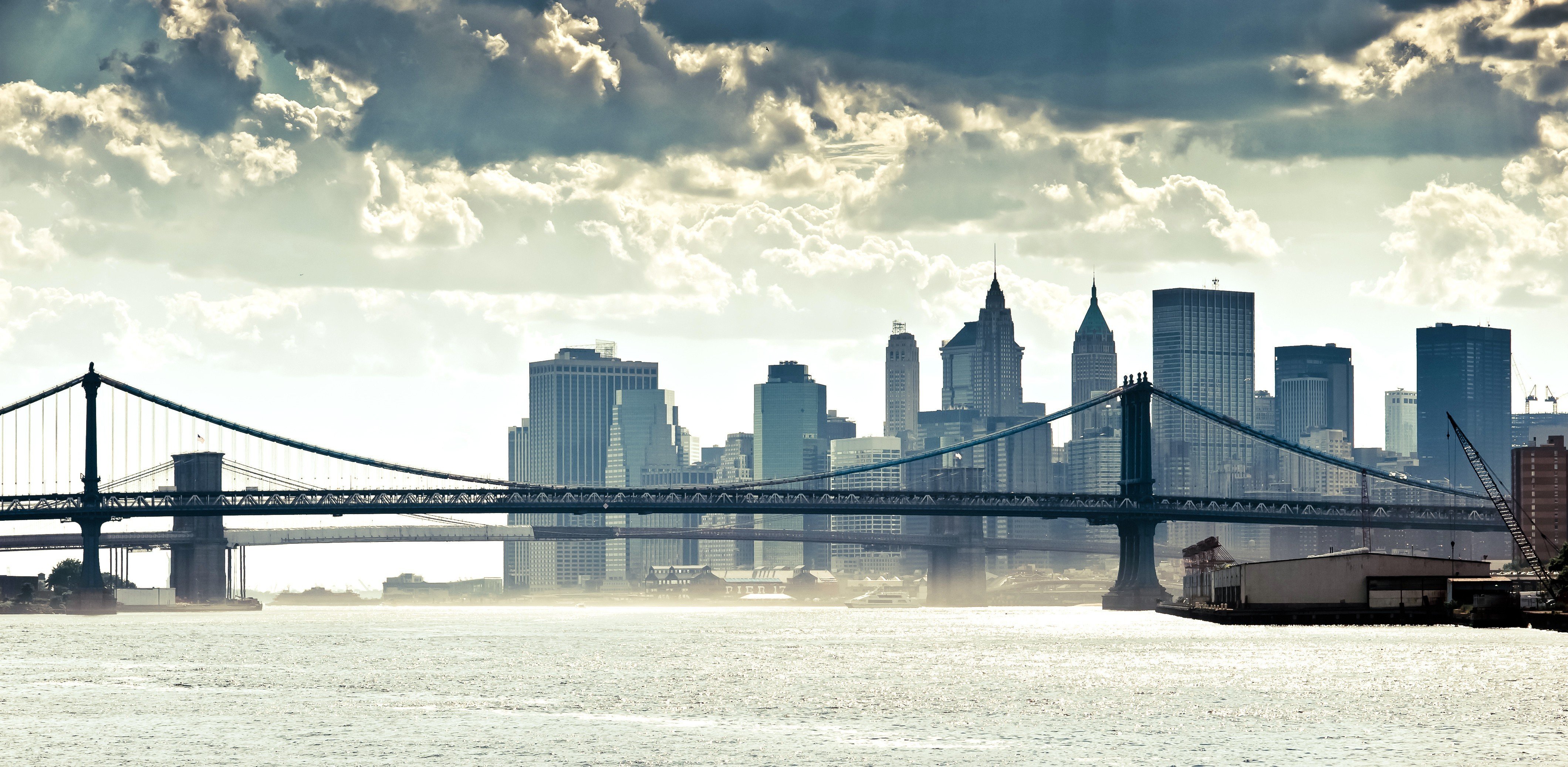 cityscape, New York City, Manhattan Bridge Wallpaper