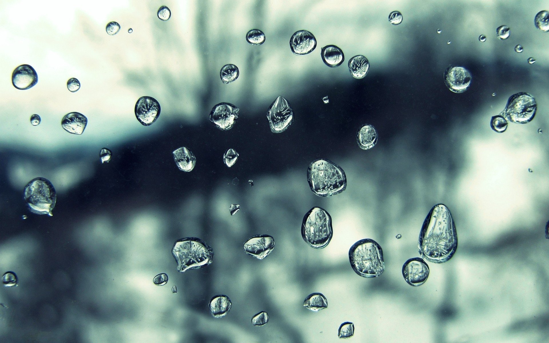 water drops, Water on glass, Macro Wallpaper