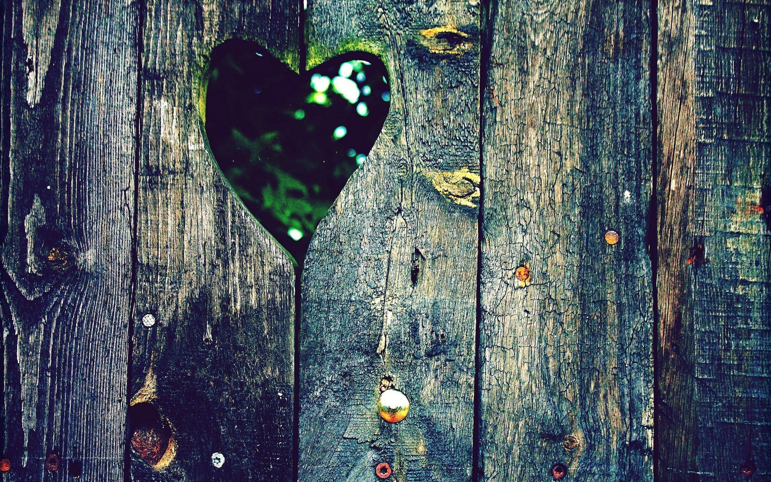 heart, Hole, Fence Wallpaper