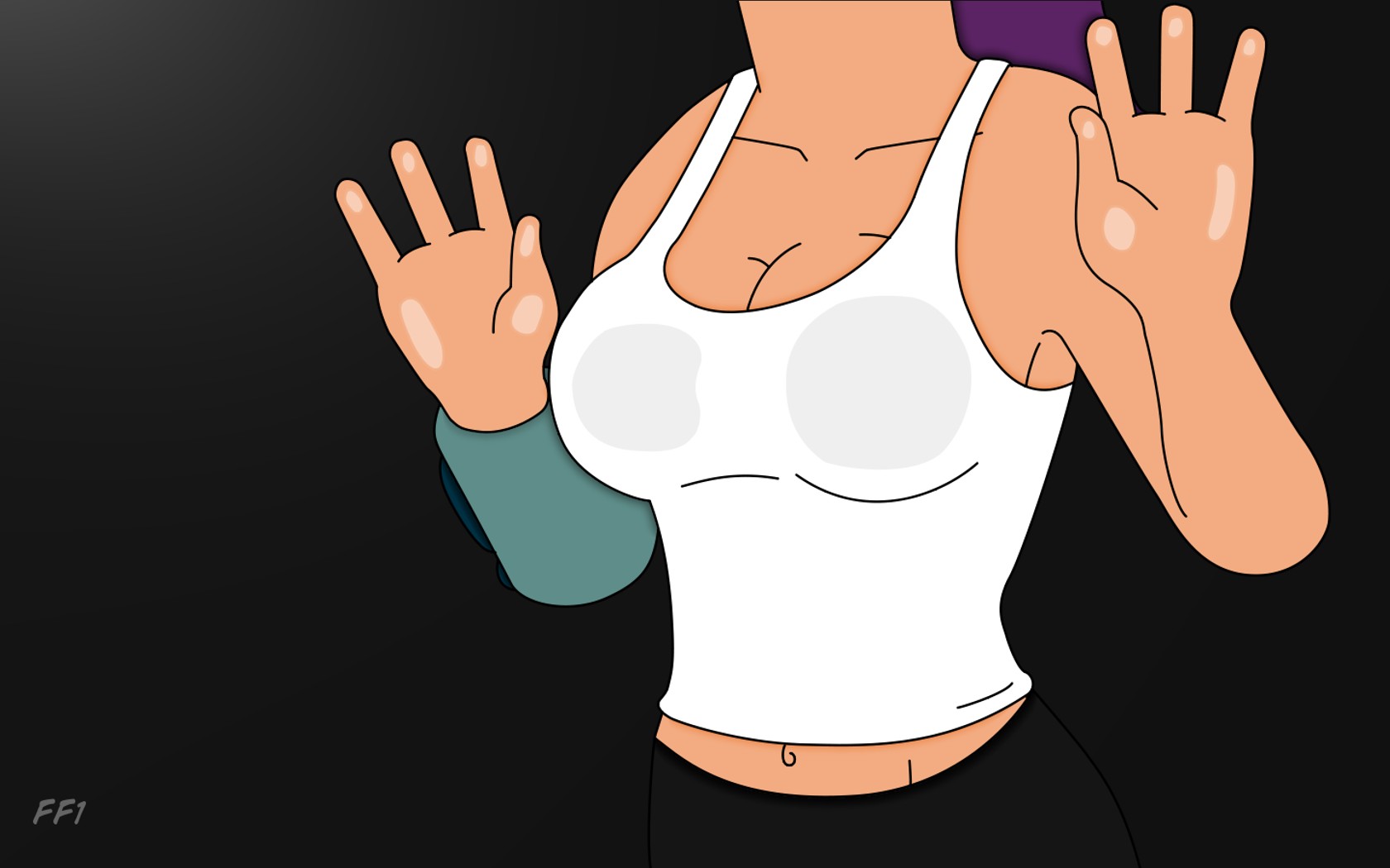 arms up, Boob press, Turanga Leela, Futurama Wallpaper