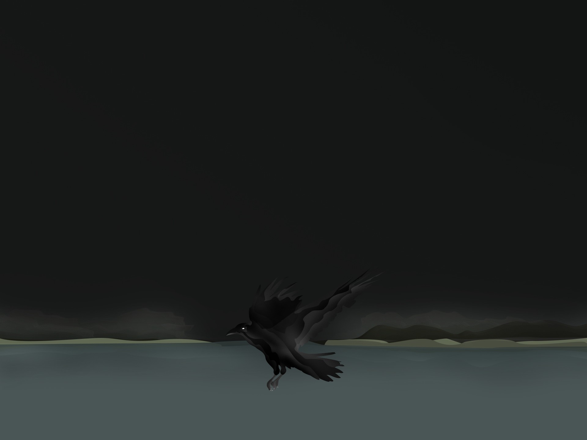 raven, Polar night Wallpaper