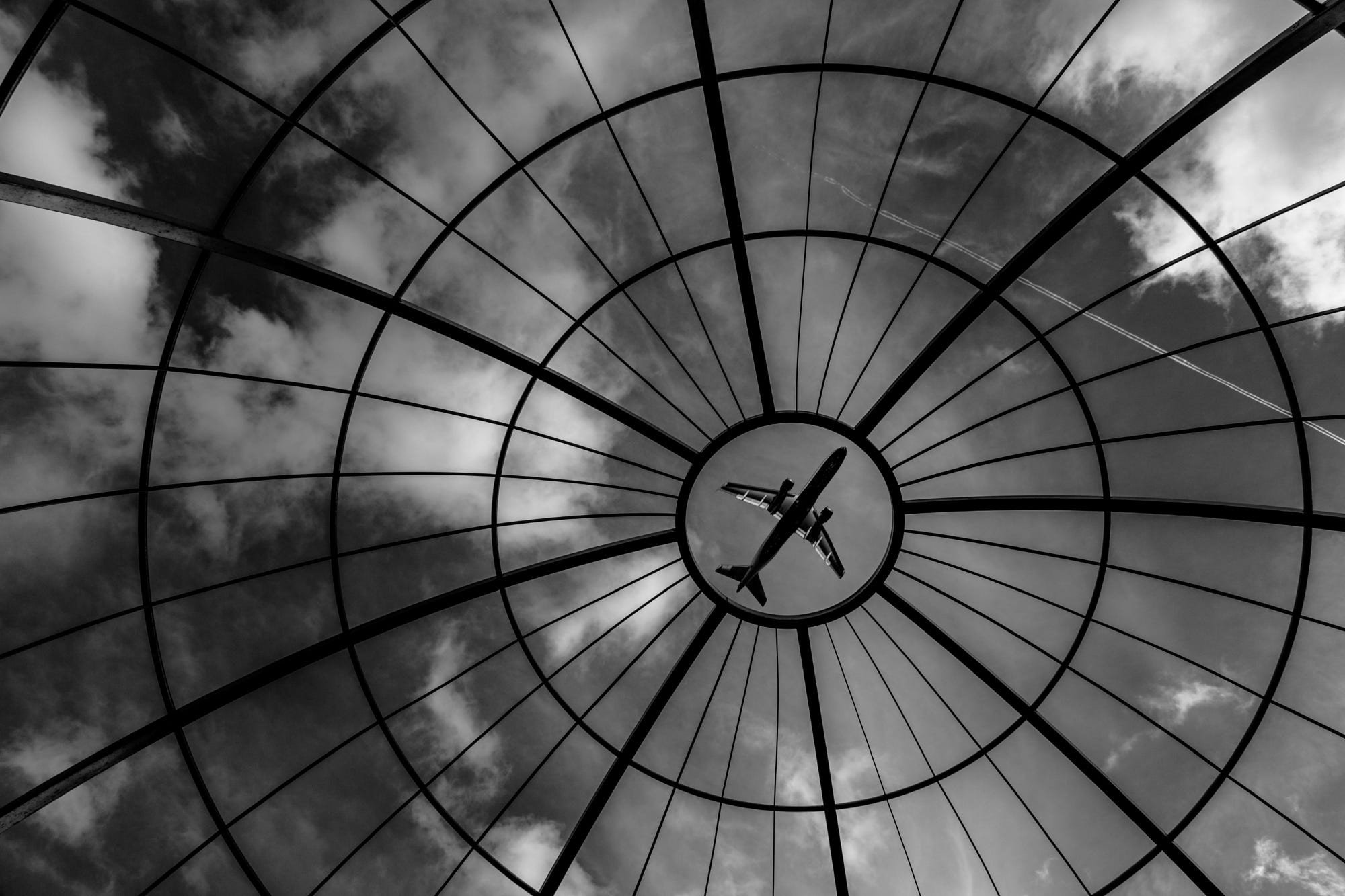 urban, Airplane, Fine arts, Aircraft, Monochrome, Vehicle, Sky, Adore Noir Magazine Wallpaper