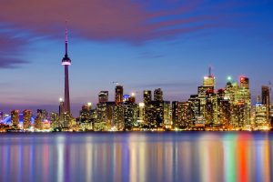 Toronto, City, Cityscape, Reflection, Architecture, Lights, Sky, Colorful