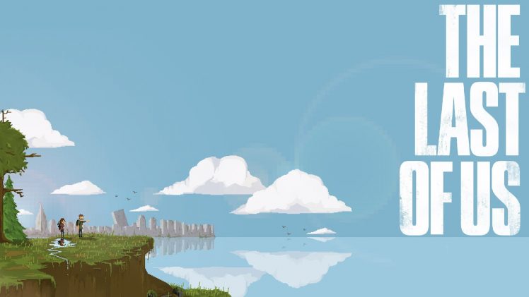 The Last of Us, Video games, Clouds, River, Pixel art, City, Pixels, Grass, Birds, Letter HD Wallpaper Desktop Background