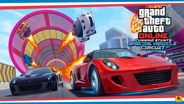 Grand Theft Auto V, Grand Theft Auto Online, Race cars, Stunts, Rockstar Games HD Wallpaper Desktop Background