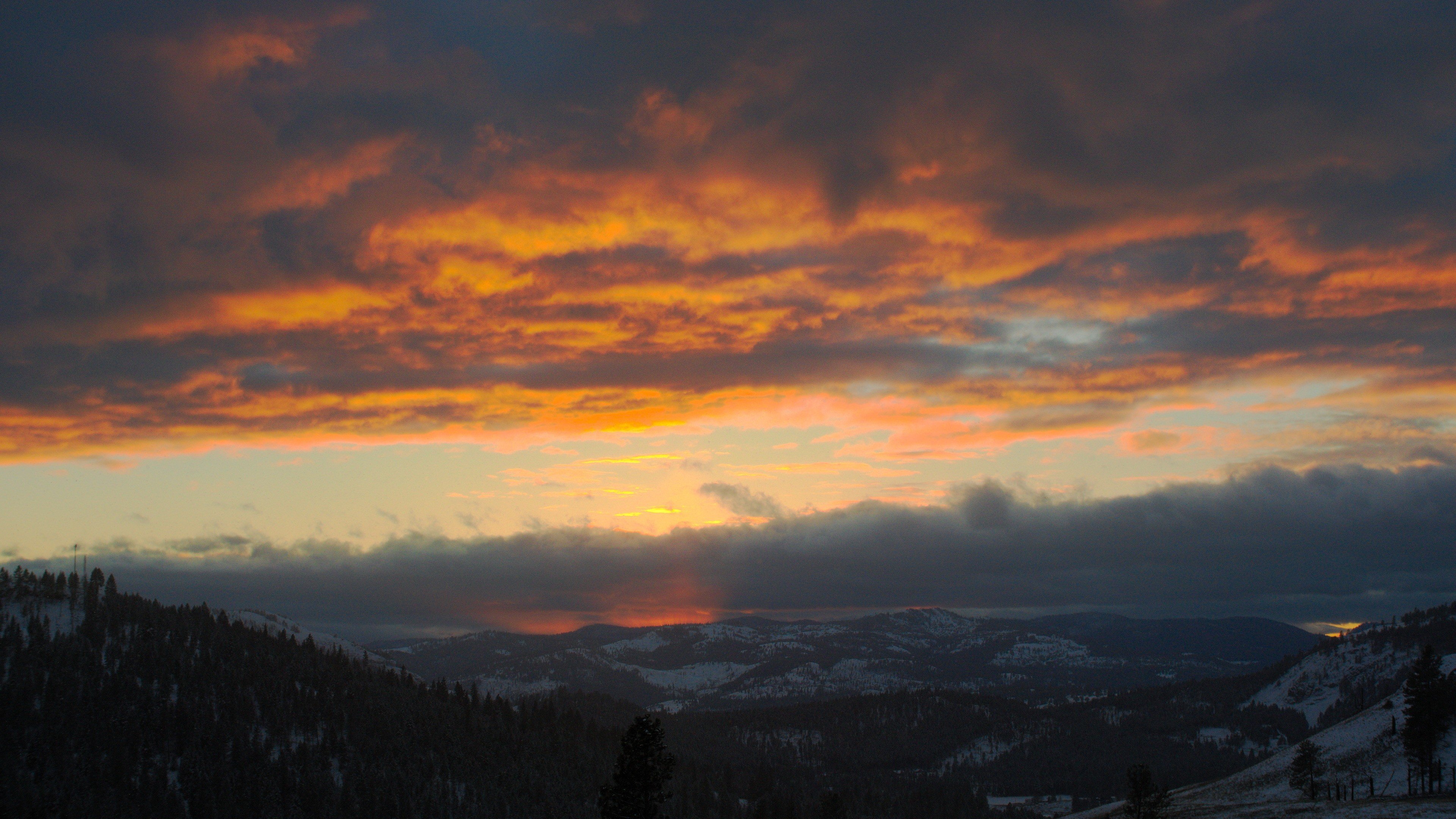 mountains, Sunset Wallpaper