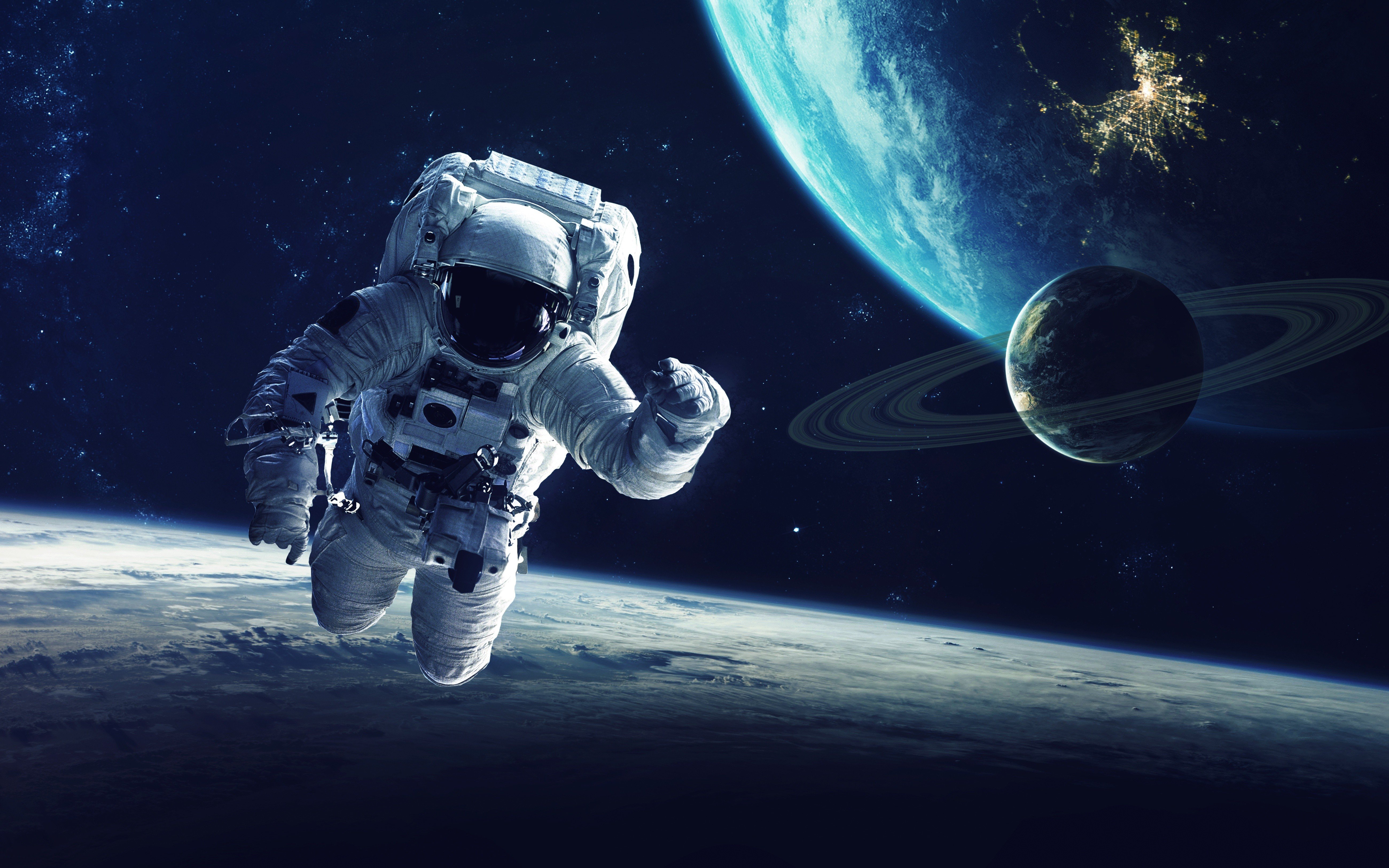 astronaut, Planet, Space, Space art, Digital art Wallpaper