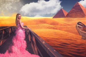 women, Pyramid, Photo manipulation