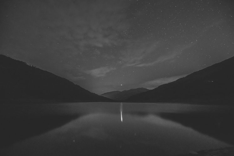 nature, Water, Moonlight, Monochrome HD Wallpaper Desktop Background