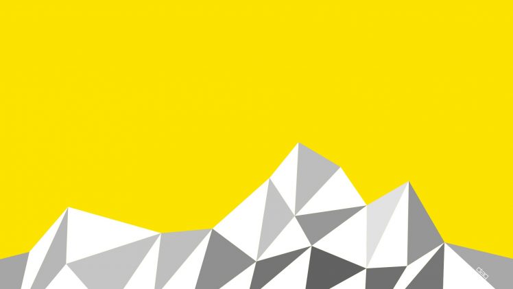simple, Mountains, Yellow, Gray HD Wallpaper Desktop Background