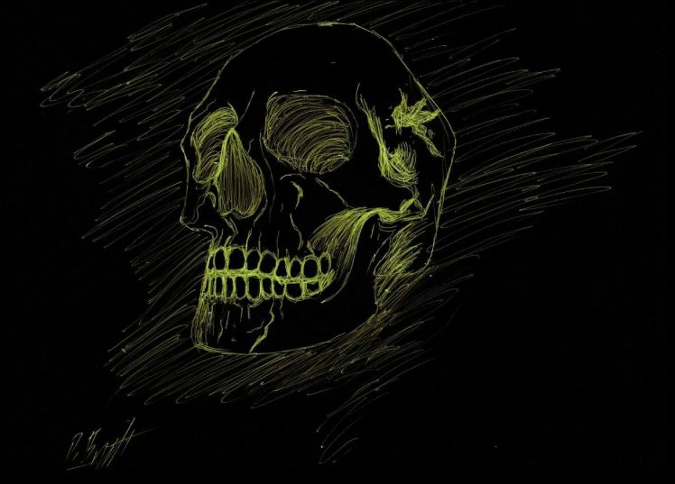 sketches, Skull HD Wallpaper Desktop Background