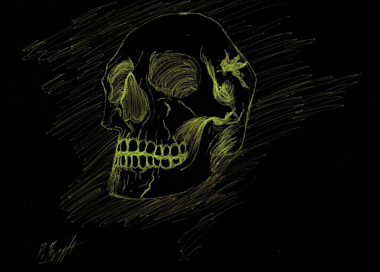 sketches, Skull Wallpaper