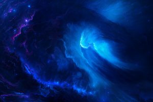 blue, Nebula, Space, Space art, Digital art