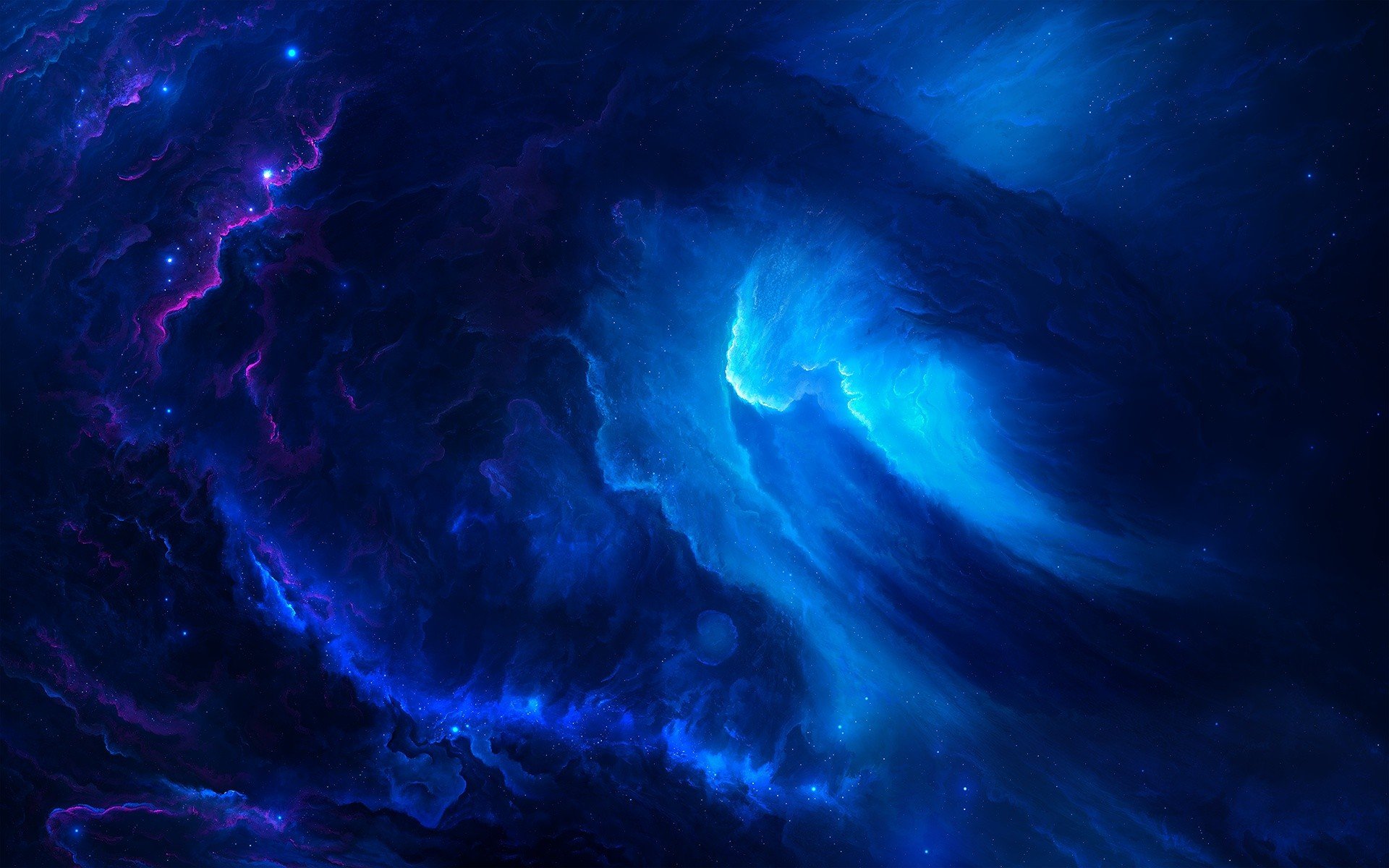blue, Nebula, Space, Space art, Digital art Wallpaper