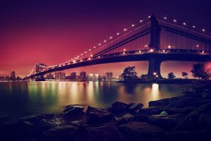 New York City, Cityscape, USA, Horizon, Night