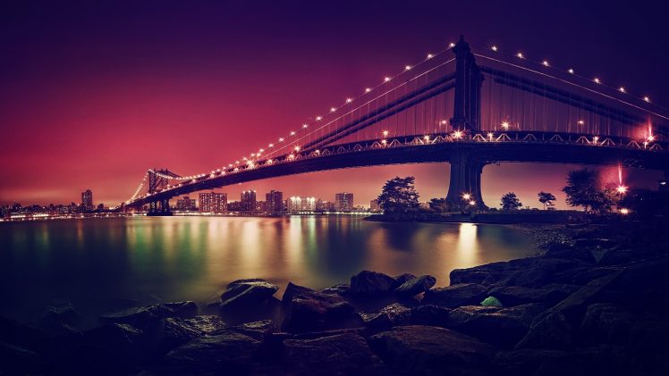 New York City, Cityscape, USA, Horizon, Night HD Wallpaper Desktop Background
